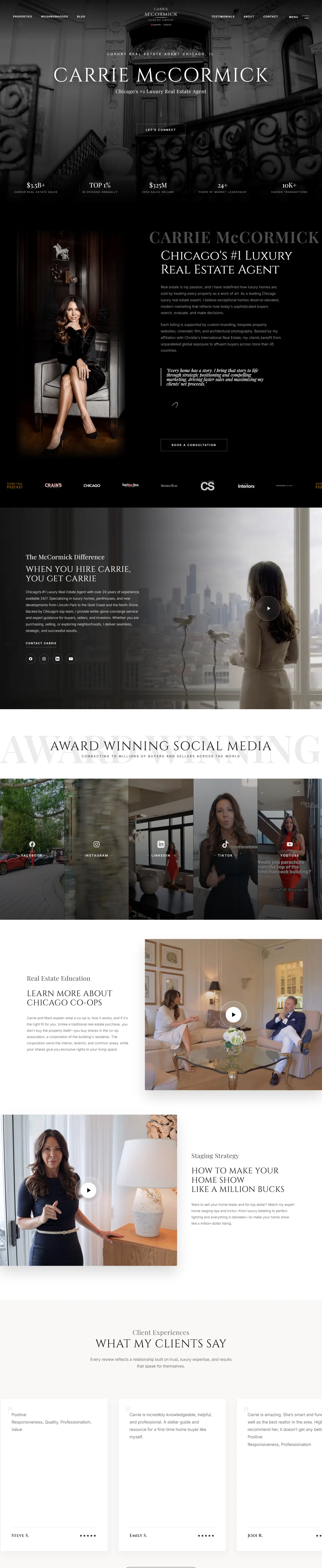 Front-end capture of carriemccormickre.com, Carrie McCormick Real Estate's build