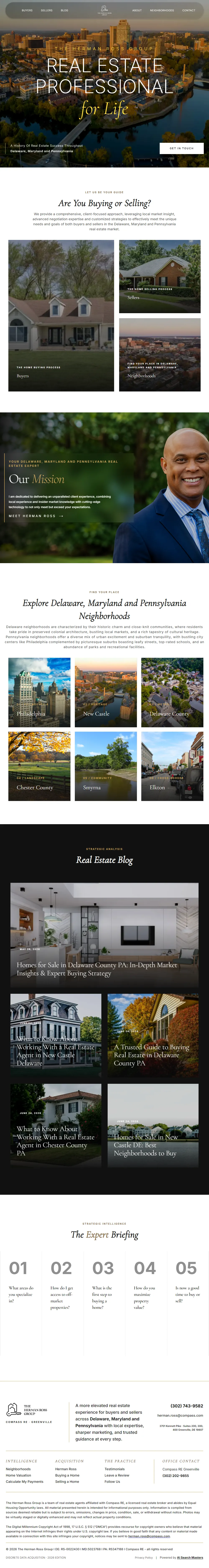 Full-page capture of hermansellsrealestate.com, The Herman Ross Group's live build